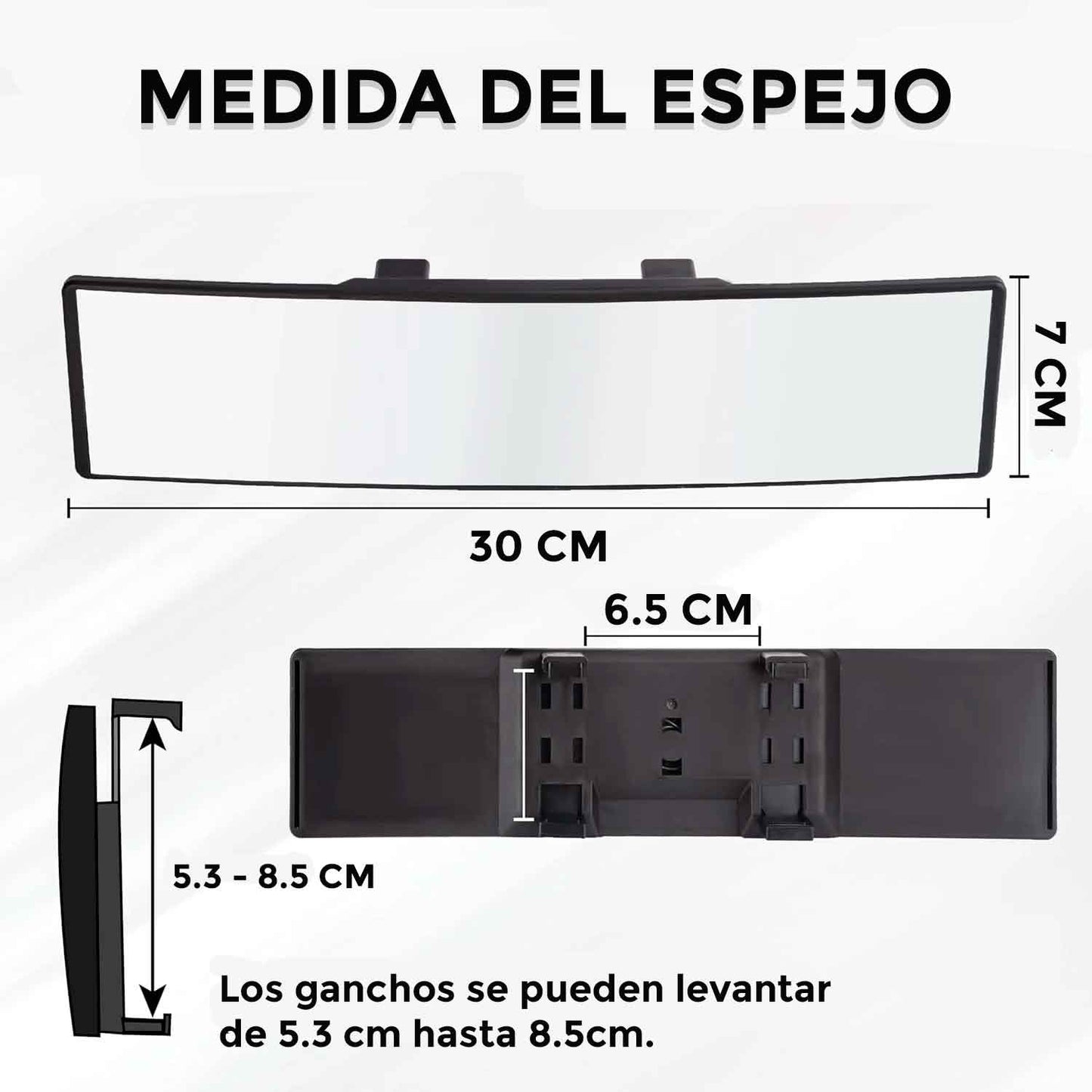 Espejo Retrovisor de Punto Ciego Panorámico 30 cm